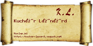 Kuchár Lénárd névjegykártya